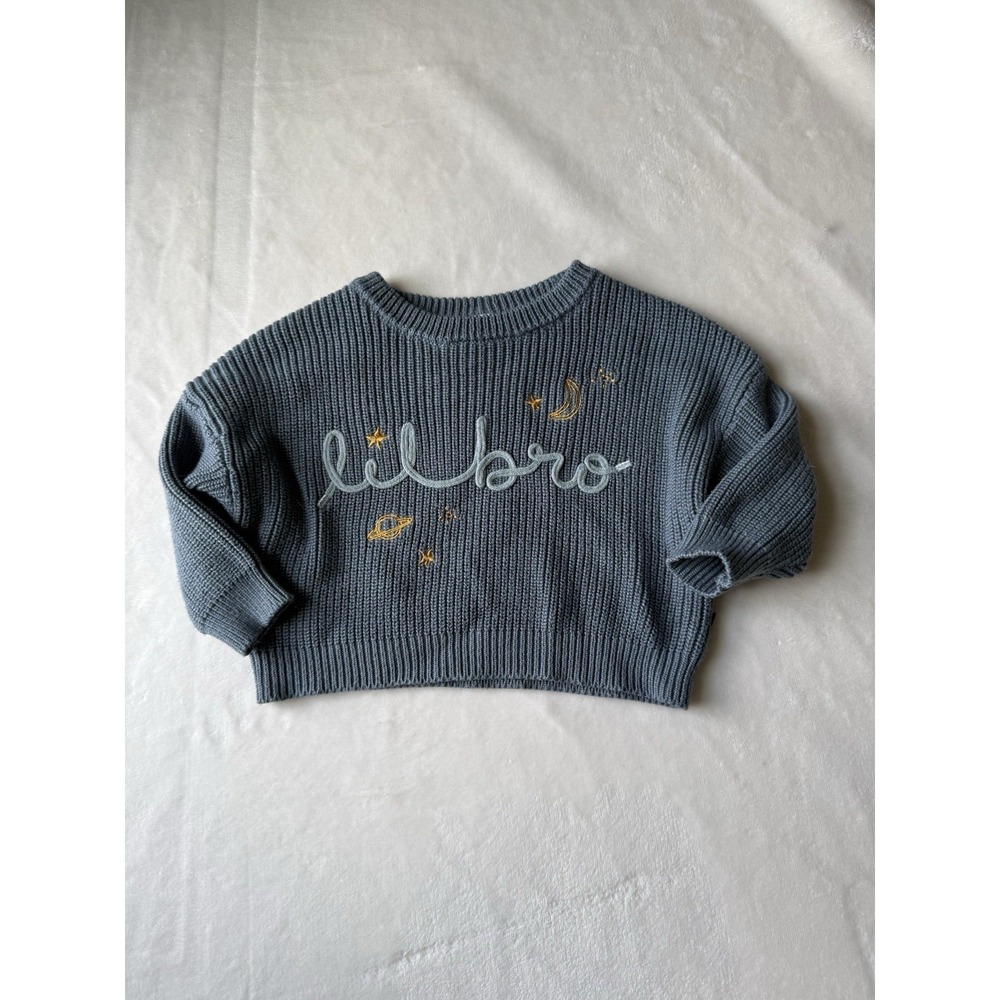 Modern Moments by Gerber Baby Boy Sibling Matching Sweater Lil Bro Size 12 Mo
